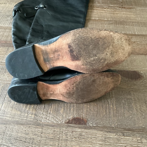 Coach Cheyenne Black Riding Equestrian Leather Boots 6.5 - Picture 7 of 7